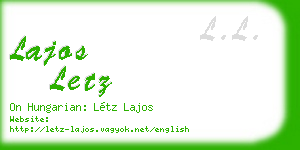 lajos letz business card